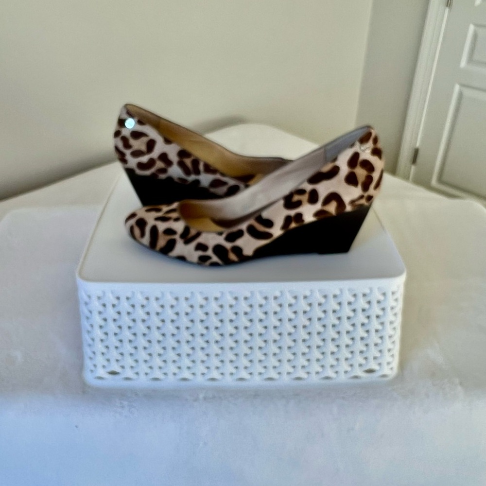 New Calvin Klein Pony Animal Print Wedges